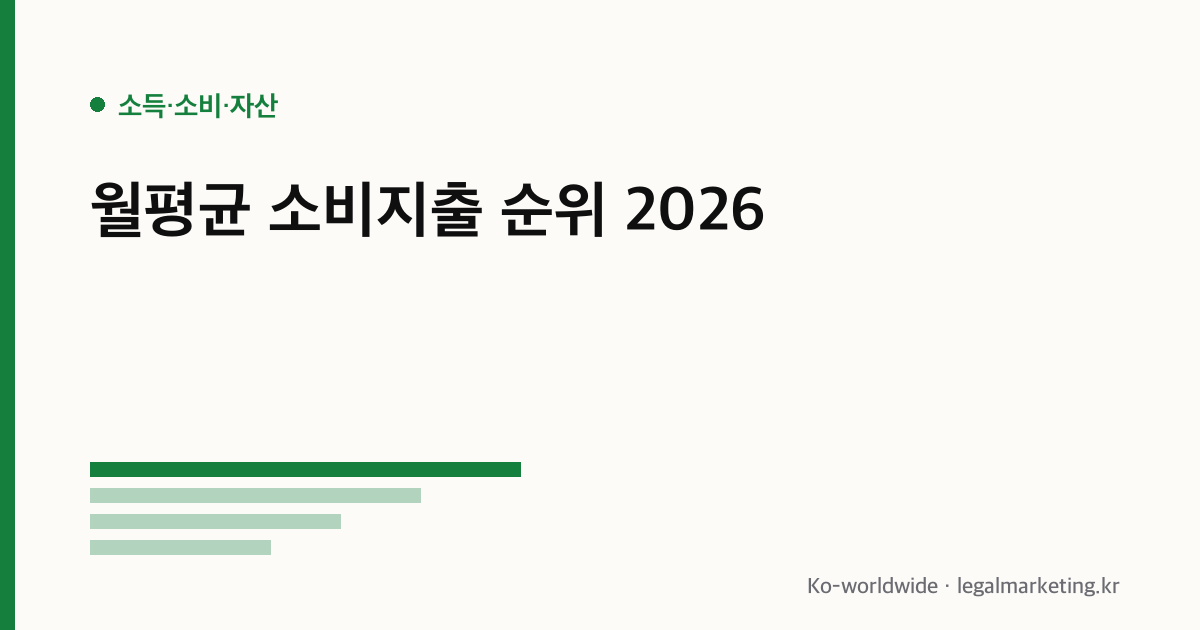 월평균 소비지출 순위