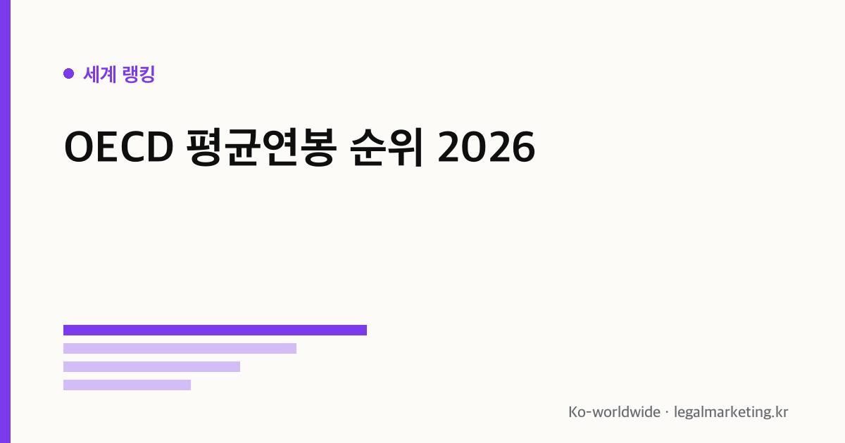 OECD 평균연봉 순위