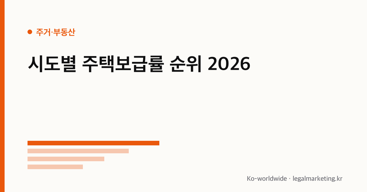 시도별 주택보급률 순위