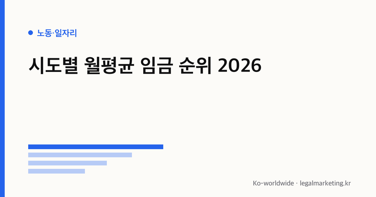 시도별 월평균 임금 순위