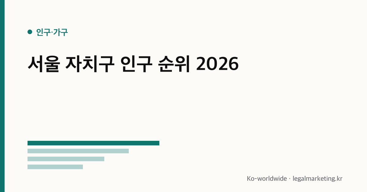 서울 자치구 인구 순위
