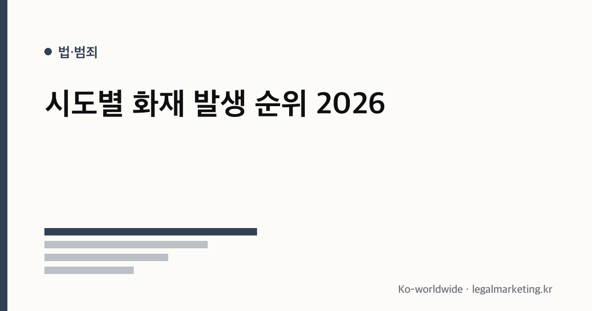 시도별 화재 발생 순위