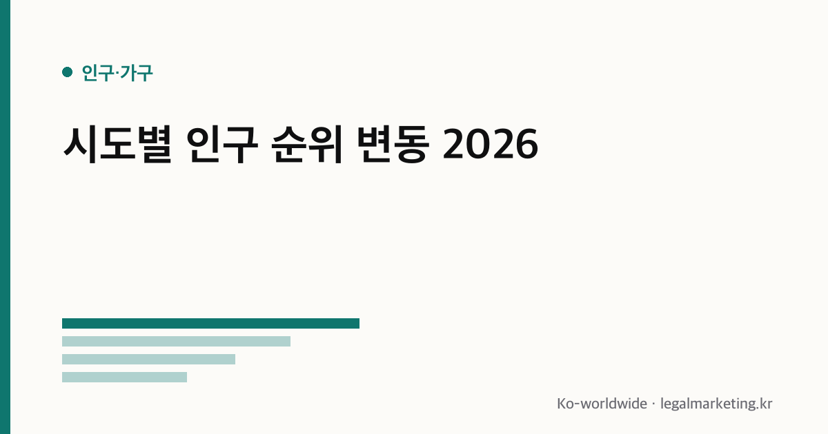 시도별 인구 순위 변동