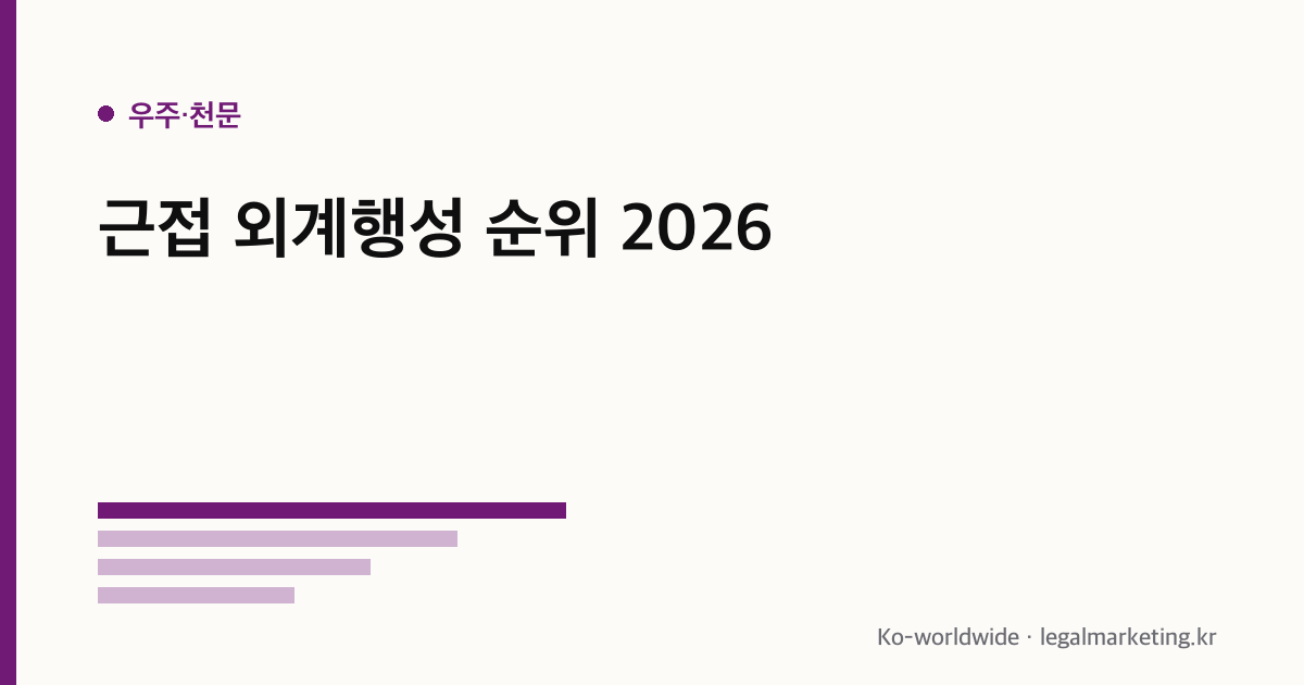 근접 외계행성 순위