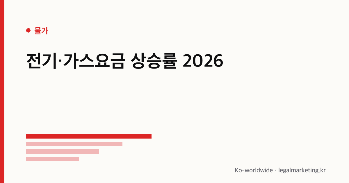 전기·가스요금 상승률 순위