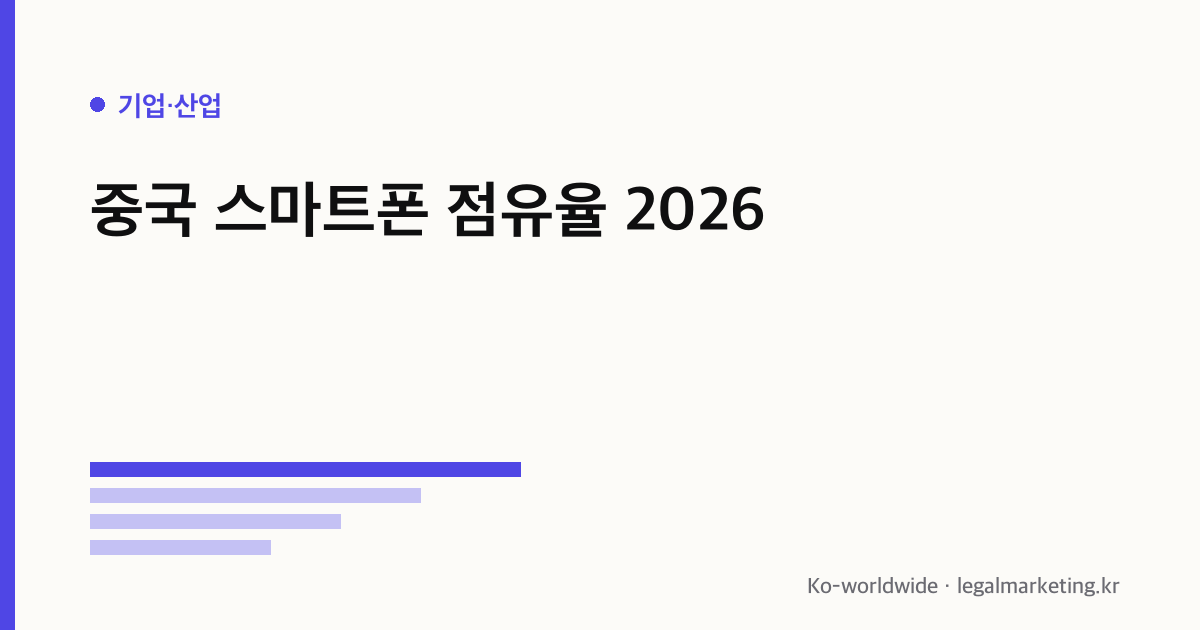 중국 스마트폰 점유율