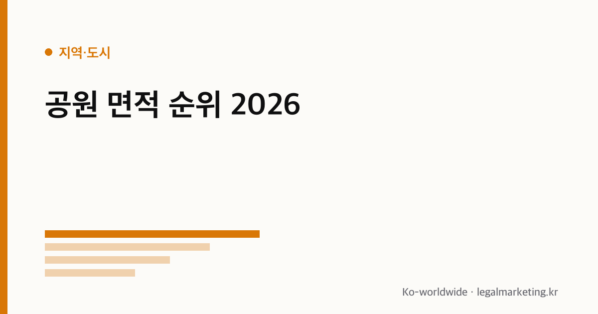 공원 면적 순위